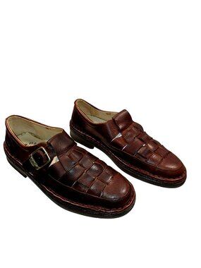 Walker Flex Quiet Luxury leather Shoes Fisherman Caged Sandals Buckle Mens 11.5